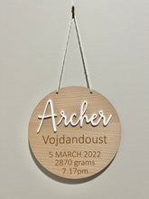 Load image into Gallery viewer, 'Custom' Birth Detail Plaques