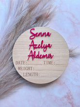 Load image into Gallery viewer, 'Custom' Birth Announcement Plaques
