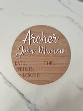 Load image into Gallery viewer, 'Custom' Birth Announcement Plaques