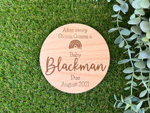 Load image into Gallery viewer, Rainbow Baby Arriving Plaque