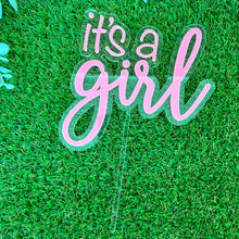 Load image into Gallery viewer, It&#39;s A Girl Cake Topper
