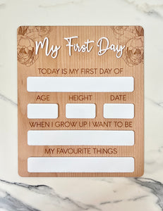 My First/Last Day Board