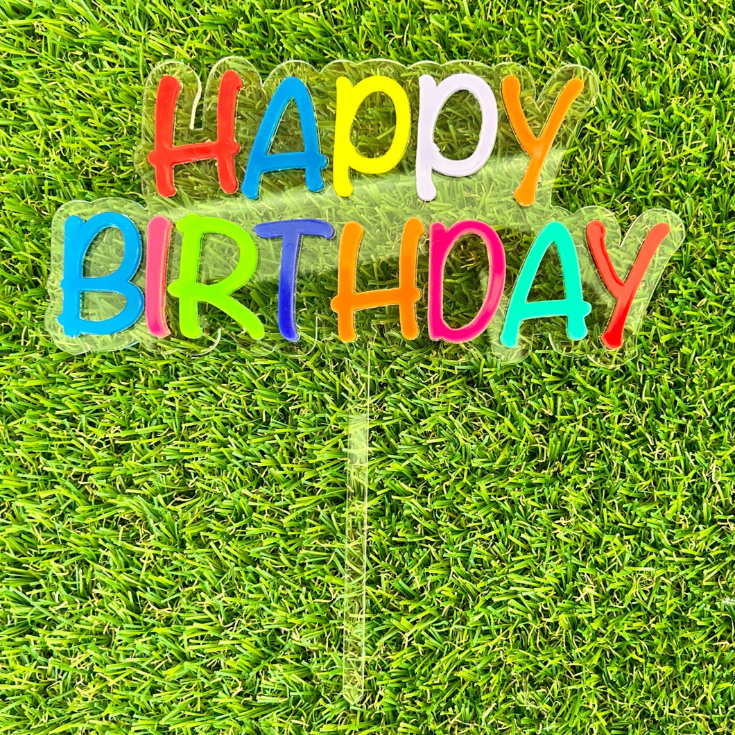 Happy Birthday Cake Topper - DOUBLE LAYERED