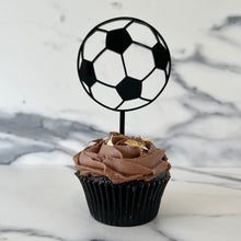 Load image into Gallery viewer, Soccer Ball Cupcake Topper
