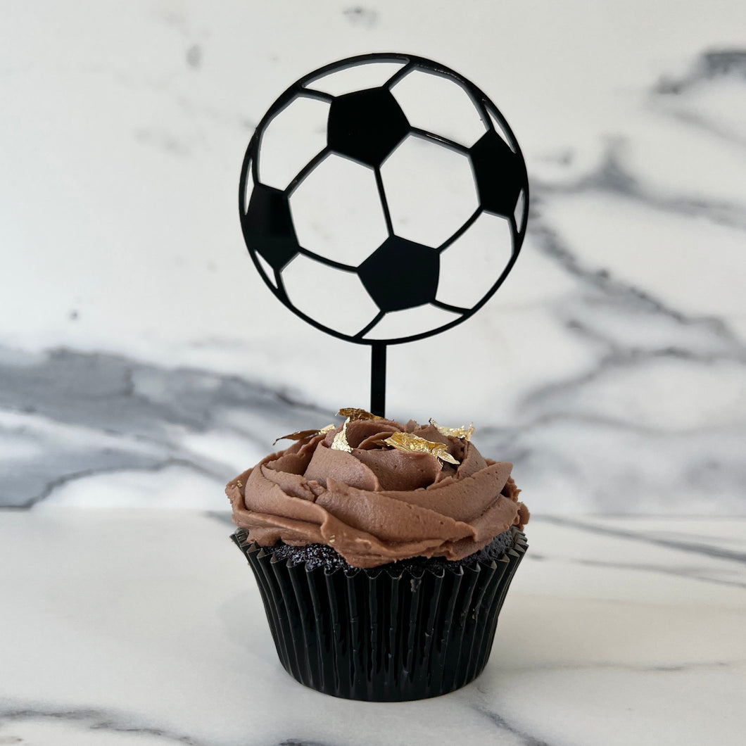 Soccer Ball Cupcake Topper